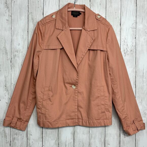 Pendleton Pink Long Sleeve Single Button Lightweight Preppy Basic Blazer Jacket - Picture 1 of 9